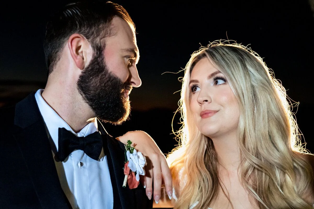 Couple sharing a look, foreheads near