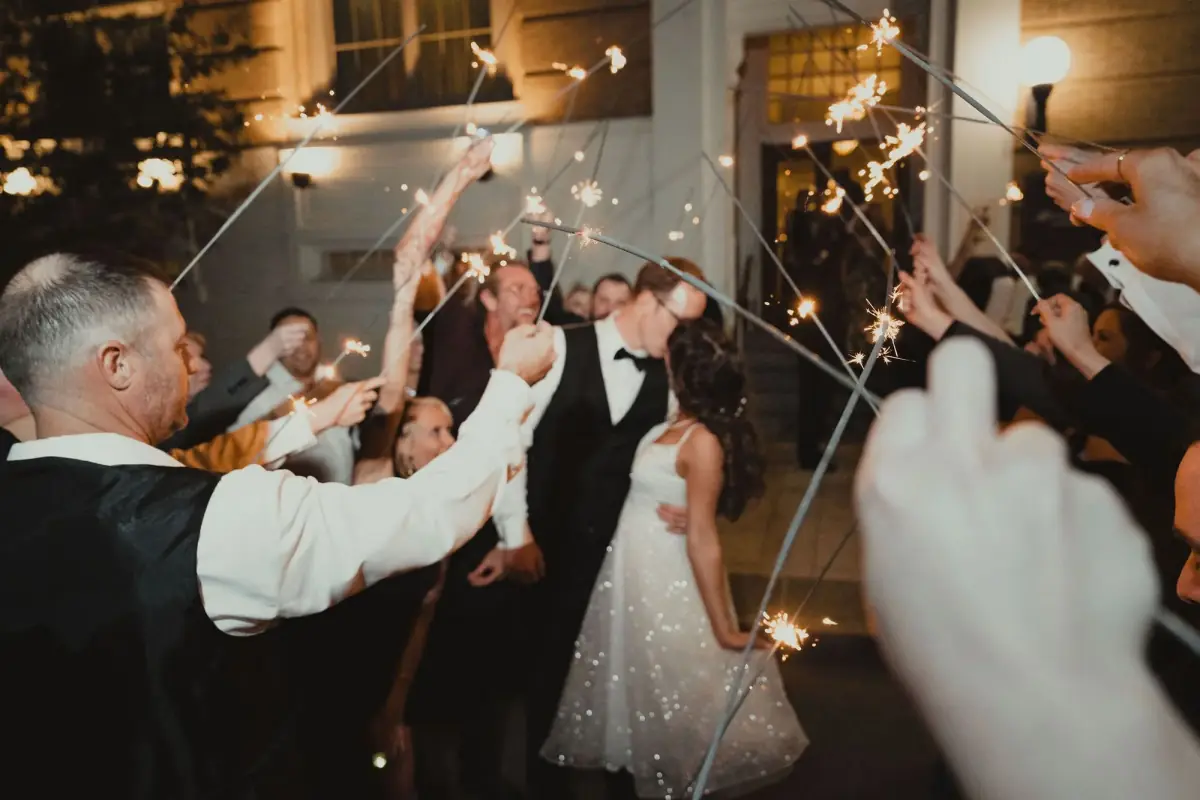 Cheers and champagne in the warm light