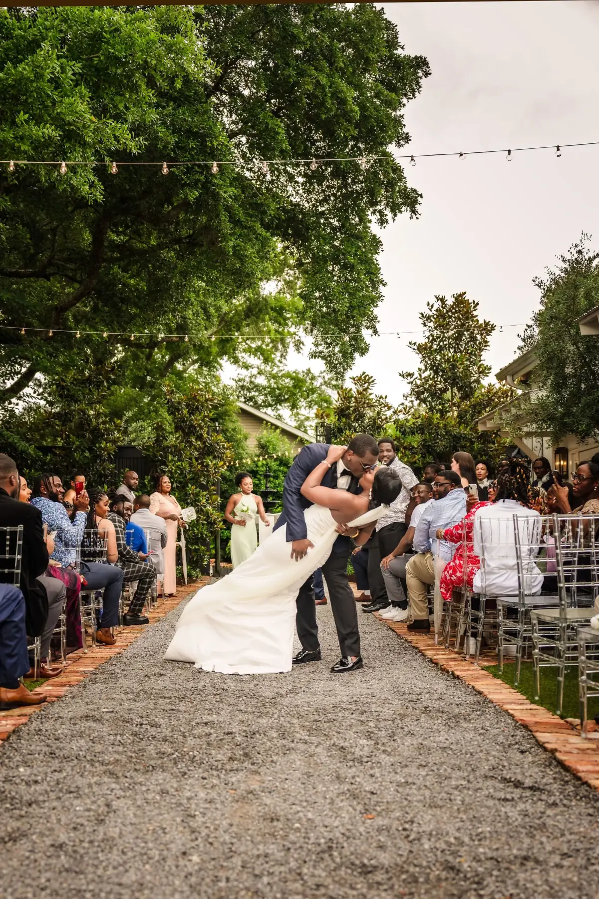 Tree-lined processional before the ceremony