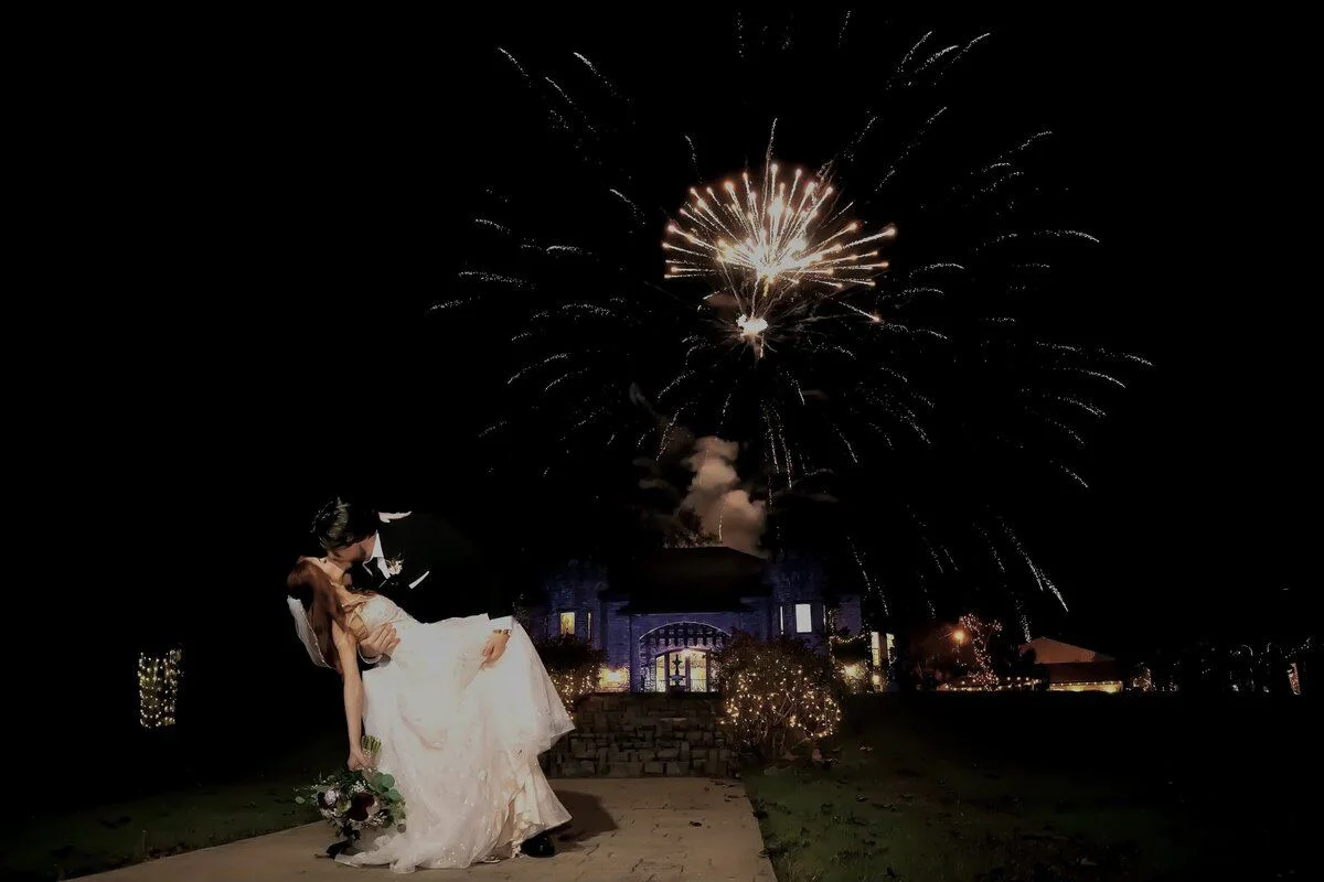 Couple watching the fireworks together