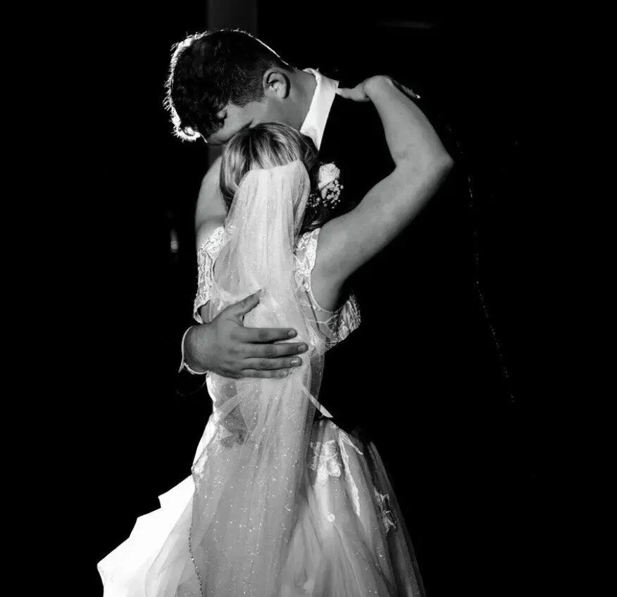 Veil swept overhead in a moment of joyful movement