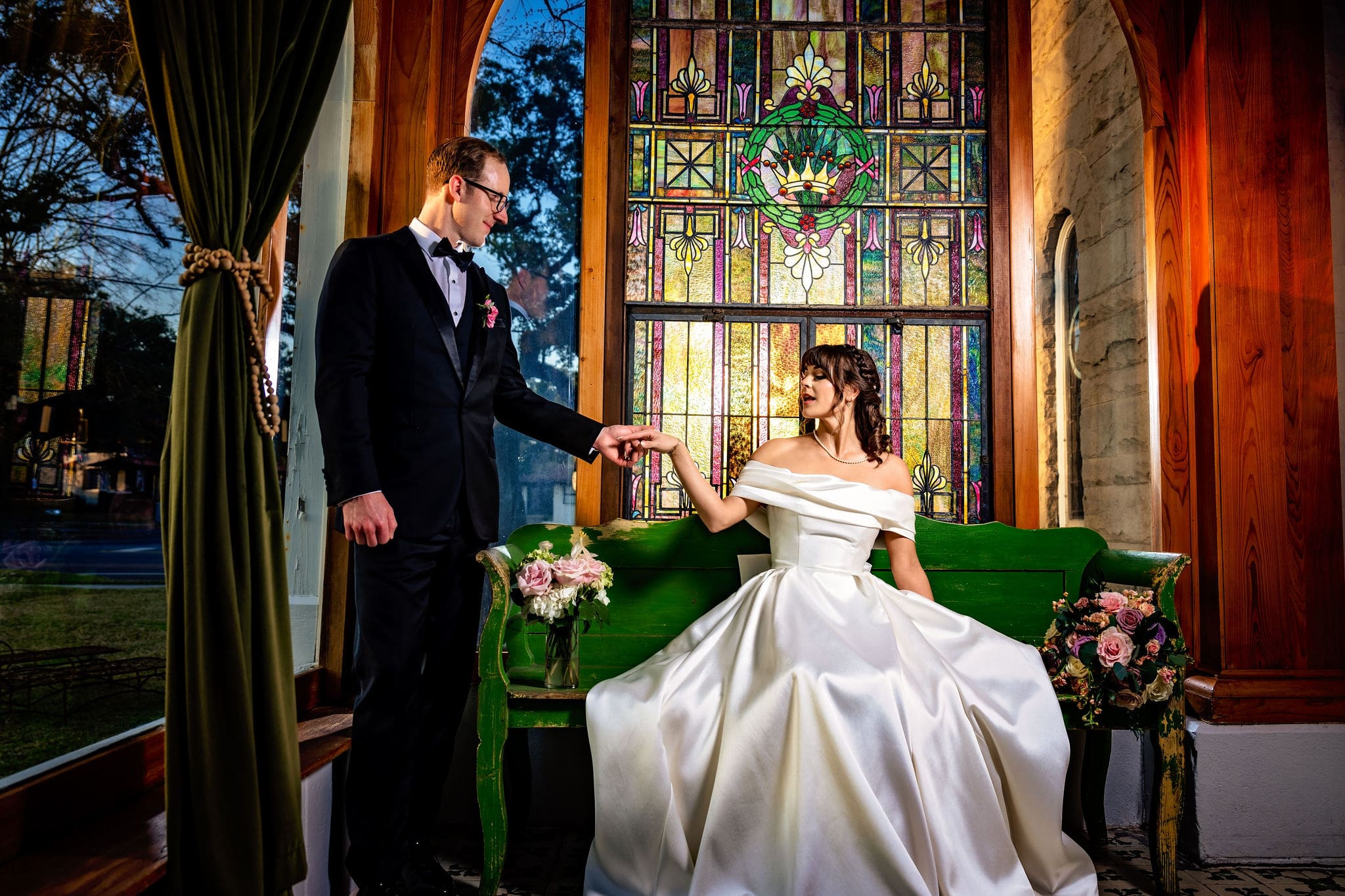 View Nathan and Alina's Beautiful weddings and the Pillars and the Battle House Mobile